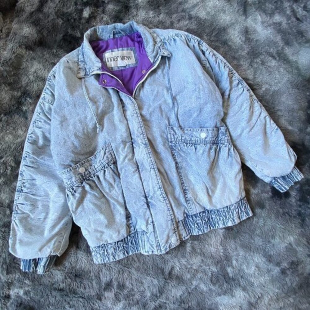 Inner View Vintage Denim Puffer Jacket